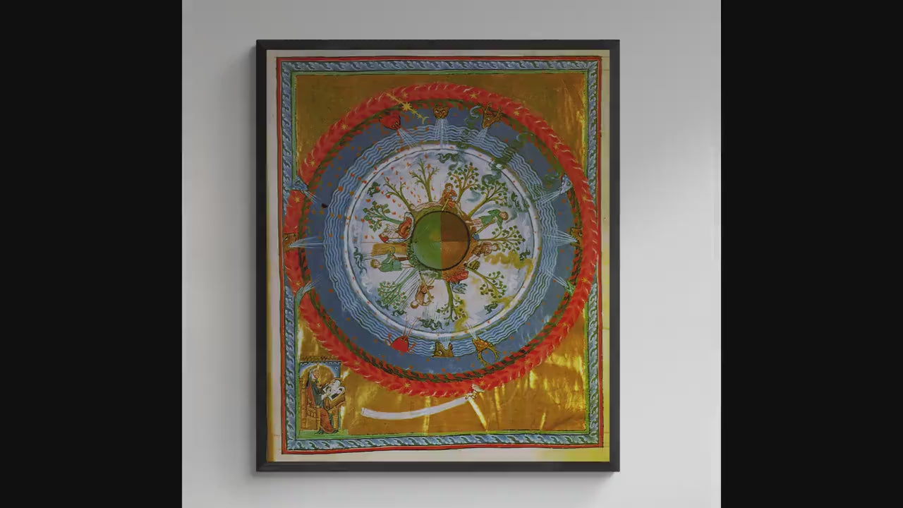 Hildegard von Bingen Art Print: Cosmic Tree of Life, Framed Canvas