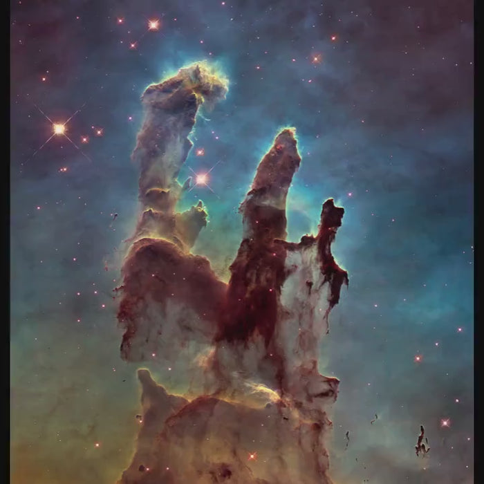 Pillars of Creation Print, Hubble Telescope Image, Textured Canvas Art