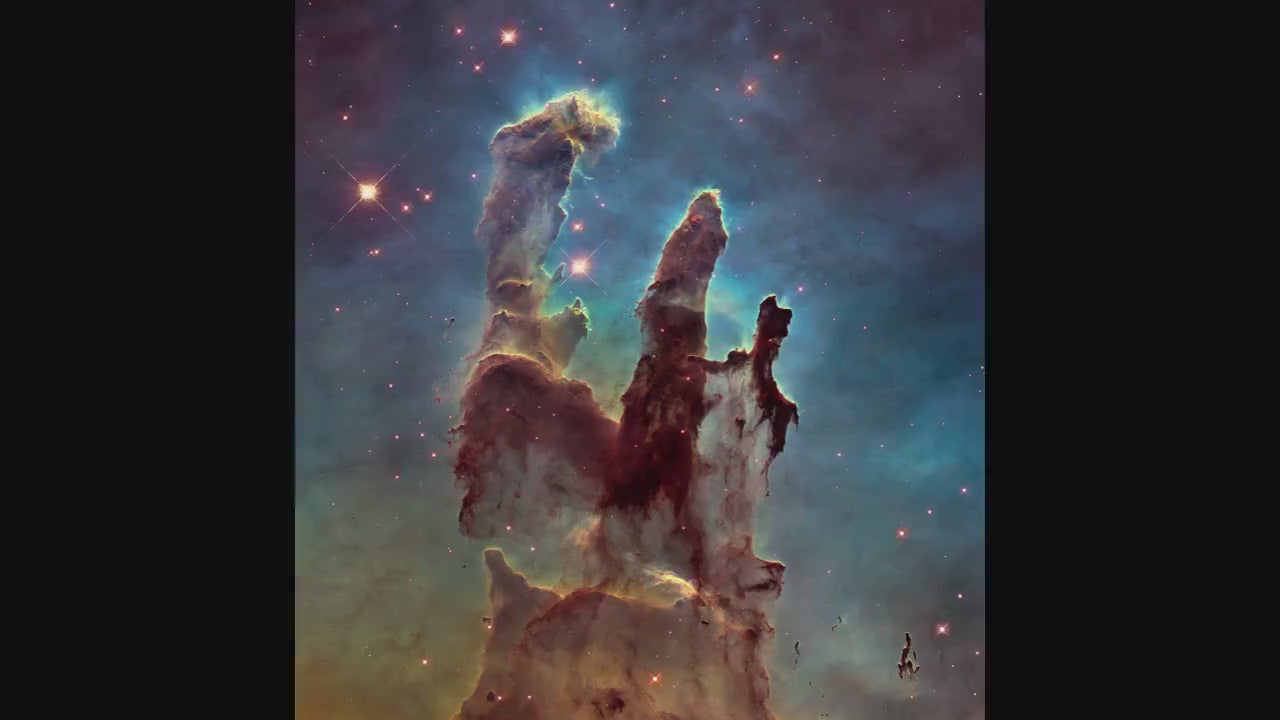 Pillars of Creation Print, Hubble Telescope Image, Textured Canvas Art
