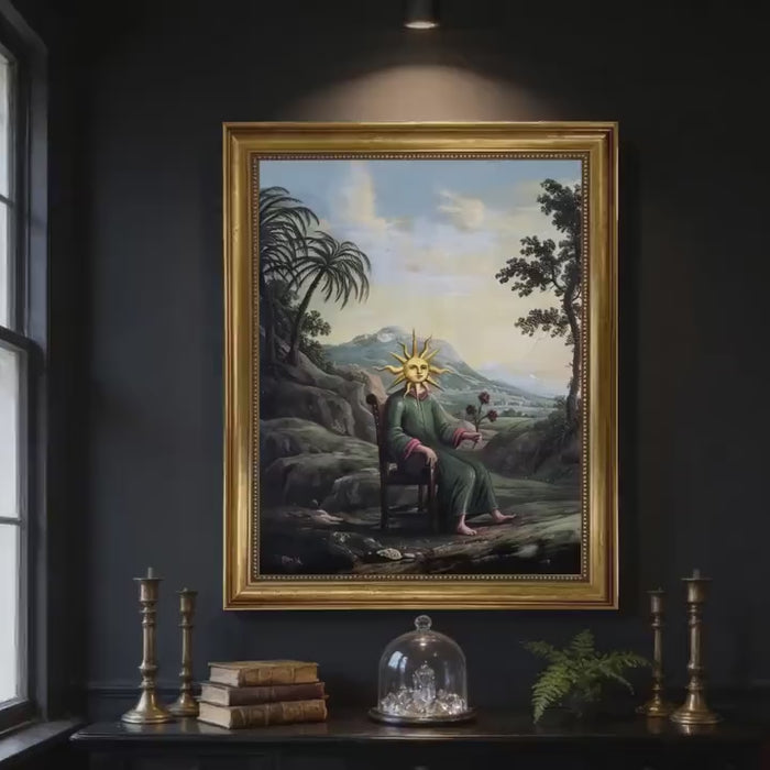 Alchemist Art Print: Clavis Artis, Gothic Alchemy Decor in Gold Frame