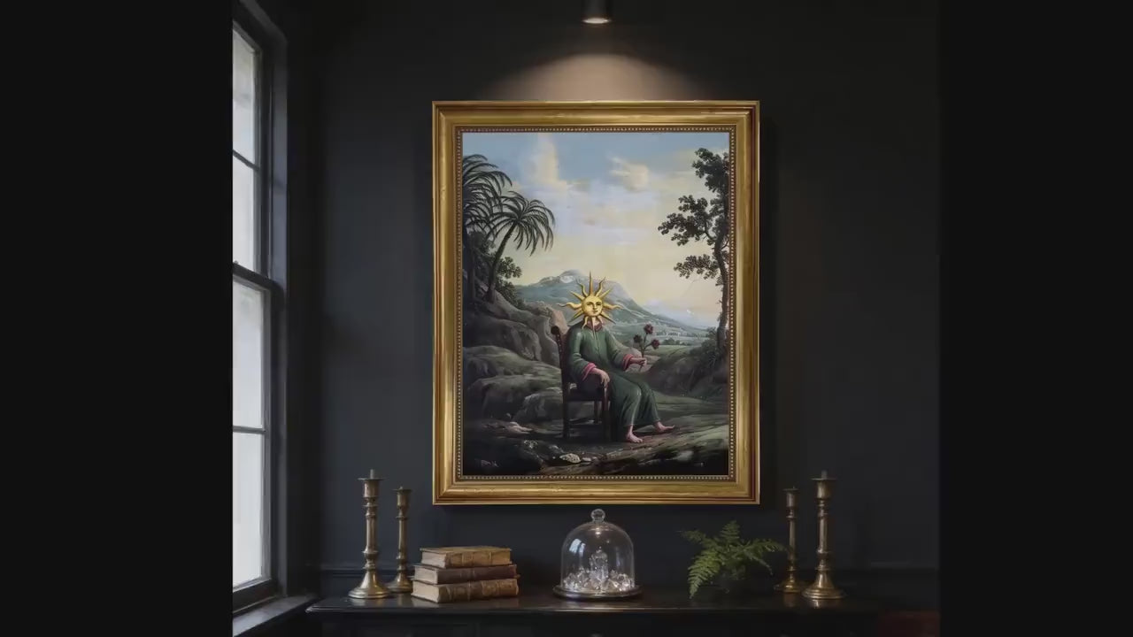 Alchemist Art Print: Clavis Artis, Gothic Alchemy Decor in Gold Frame