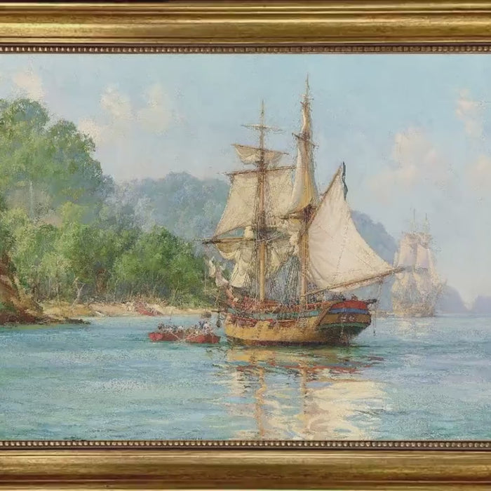 Pirates' Haunt Art Print by Montague Dawson, Cocos Island Nautical Canvas