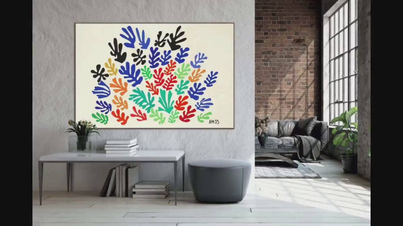 Henri Matisse La Gerbe Print, Colorful Abstract Floral, Minimalist Art