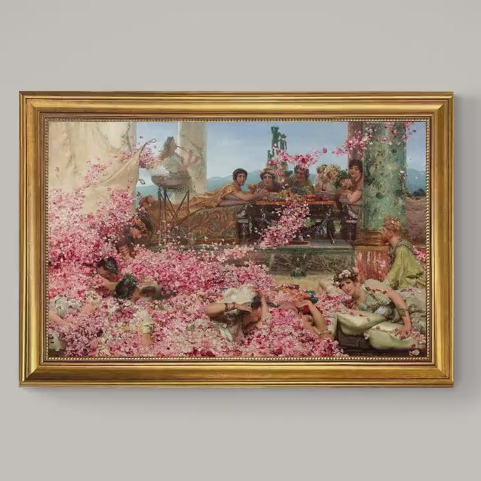 The Roses of Heliogabalus Canvas Print, Gold Wooden Frame, Museum Quality
