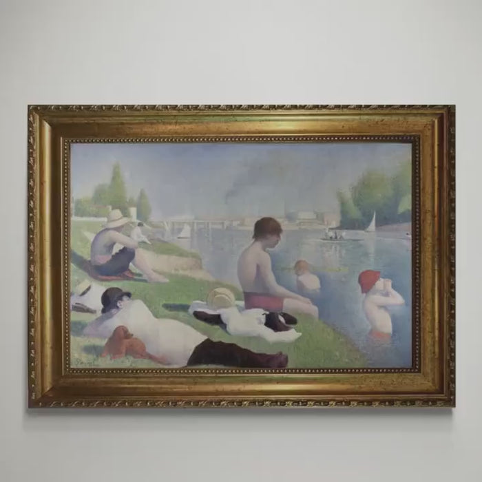 Bathers at Asnière Wall Art - Framed Textured Canvas Print
