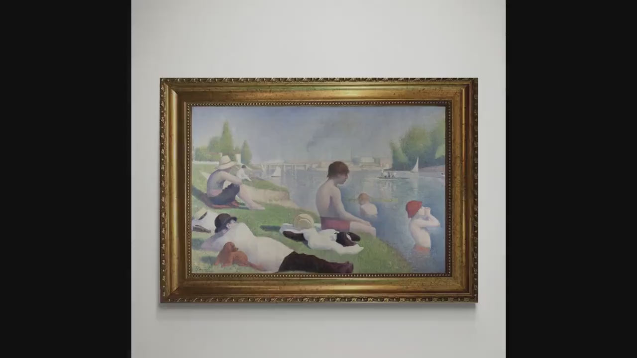Bathers at Asnière Wall Art - Framed Textured Canvas Print