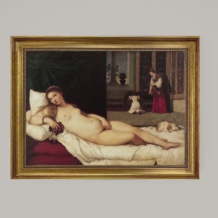 Venus of Urbino Canvas Print: Titian Renaissance Art in Golden Vintage Frame