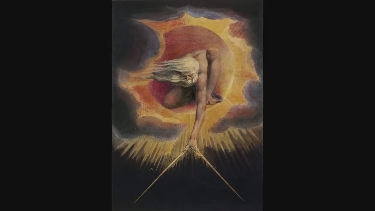 William Blake Art Print, Ancient of Days, Giclee Art Paper or Canvas