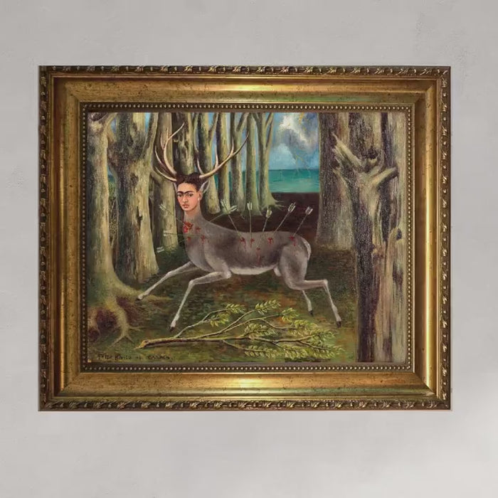 Frida Kahlo - Wounded Deer |  Canvas Print Museum Quality with Brush Strokes | Gold Wooden Frame