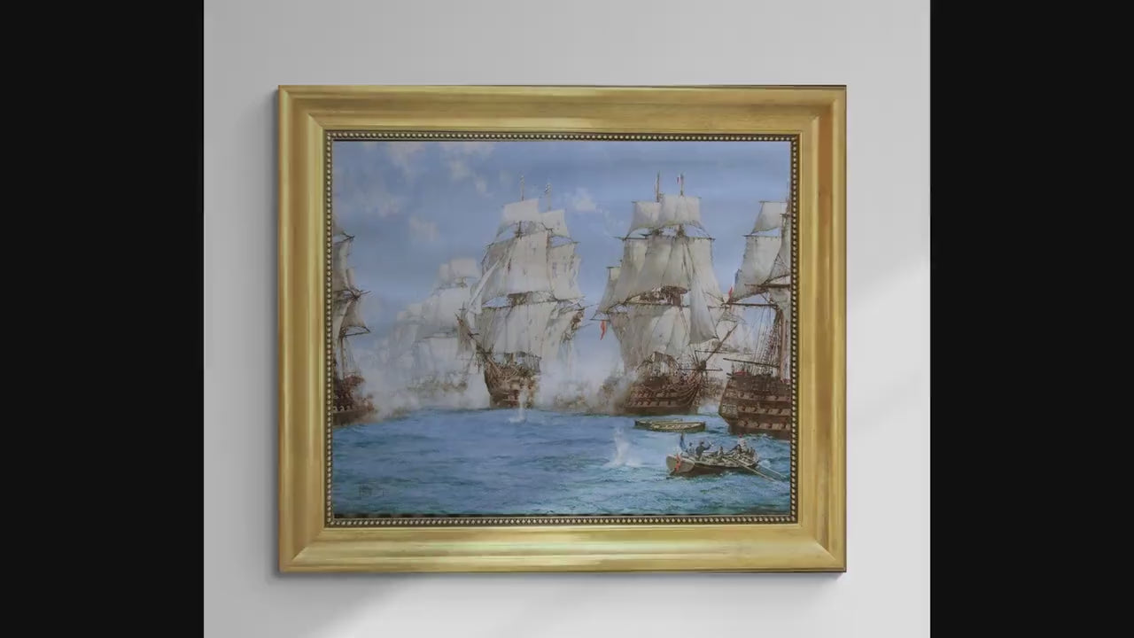 Battle of Trafalgar Print on Art Paper | Montague Dawson Maritime Art, Vintage Nautical Decor