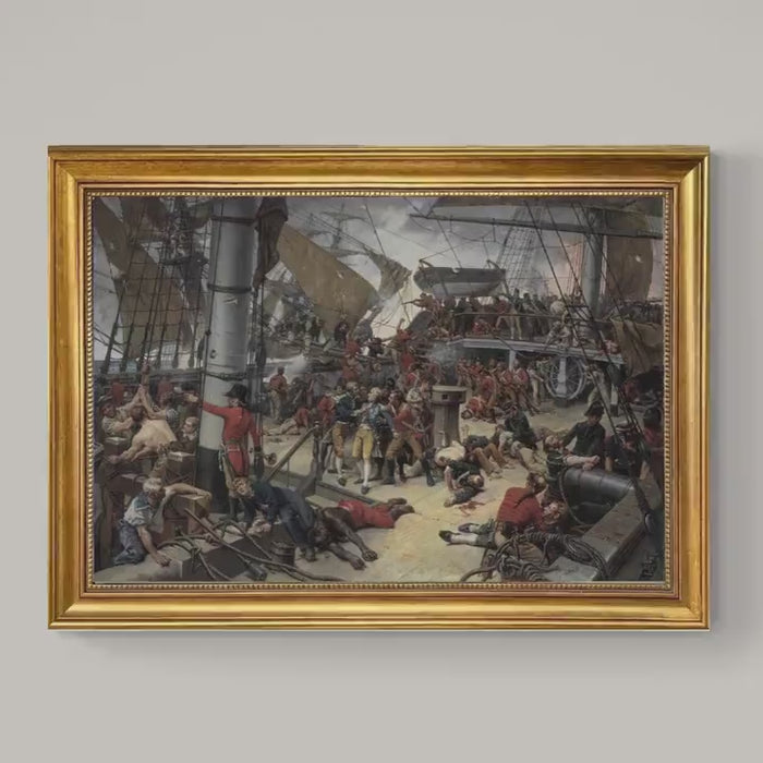 Lord Nelson Canvas Print: Paul Léon Jazet, Vintage Golden Frame, Hand-Finished Brush Strokes