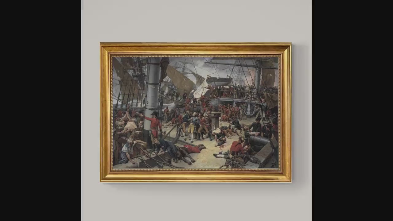 Lord Nelson Canvas Print: Paul Léon Jazet, Vintage Golden Frame, Hand-Finished Brush Strokes