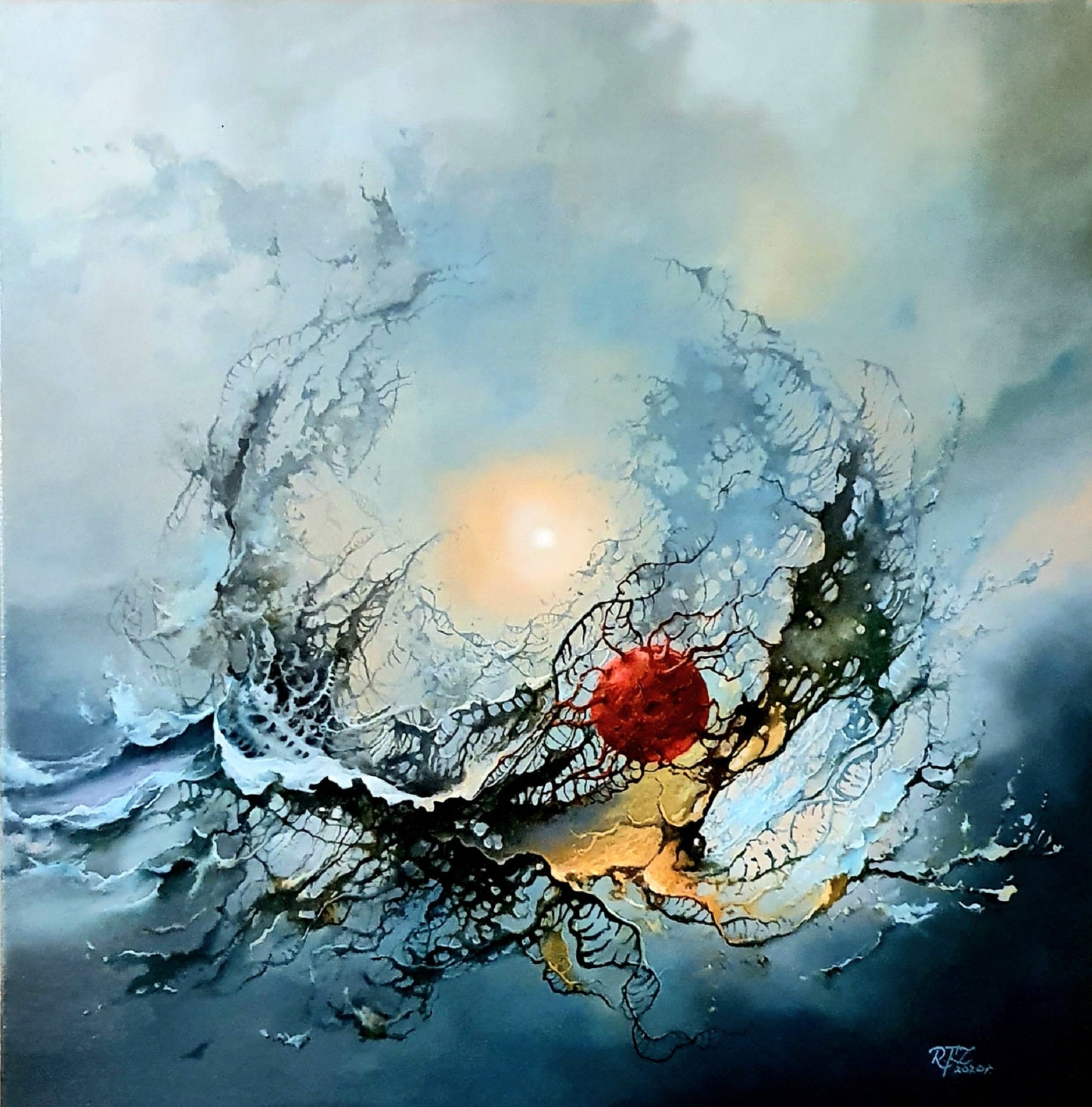 Original oil painting framed "2020" Foshe ART