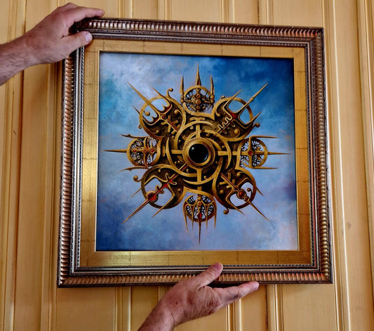 Original oil painting framed "VALLHALA HEART" Foshe ART