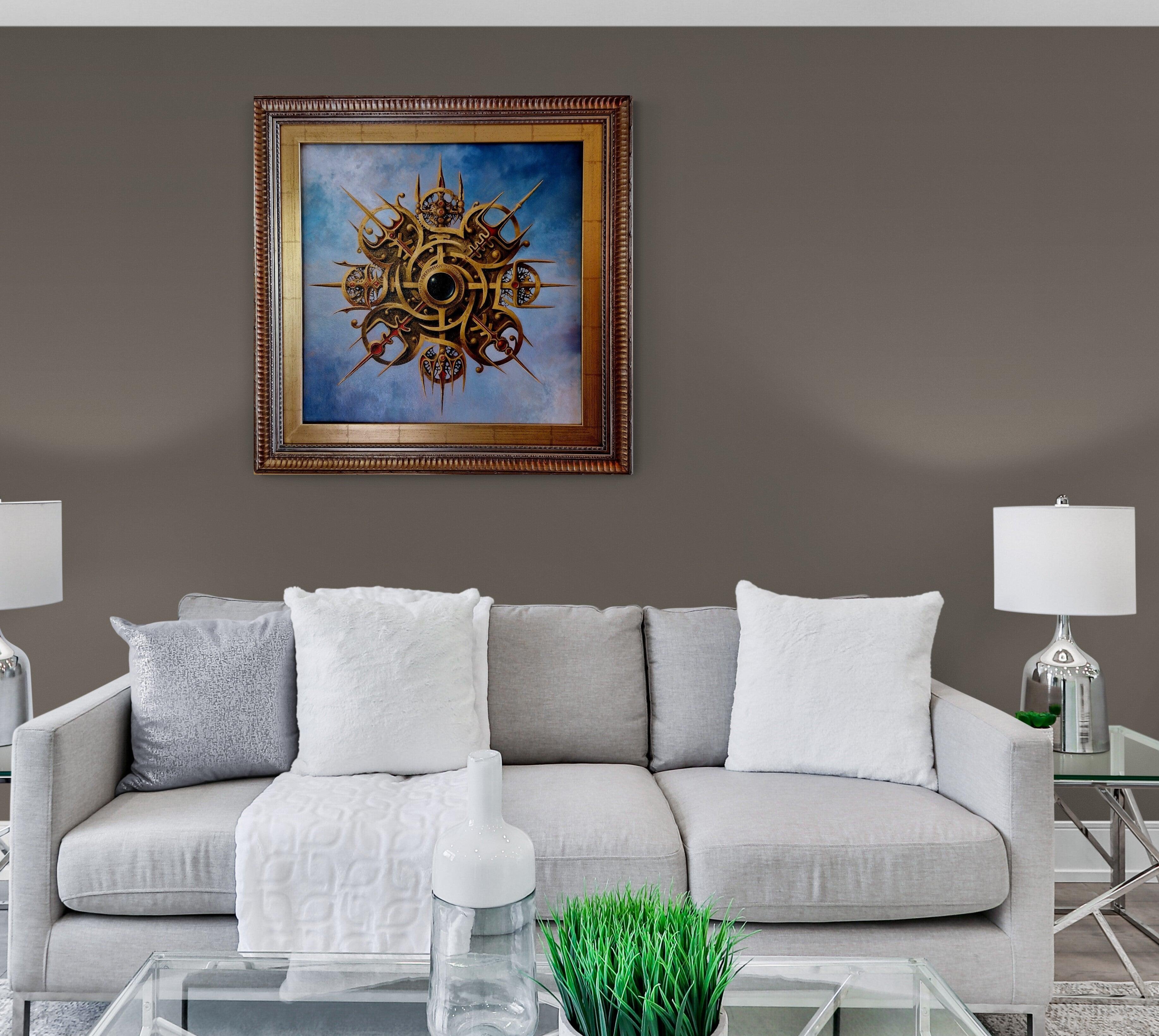 Original oil painting framed "VALLHALA HEART" Foshe ART