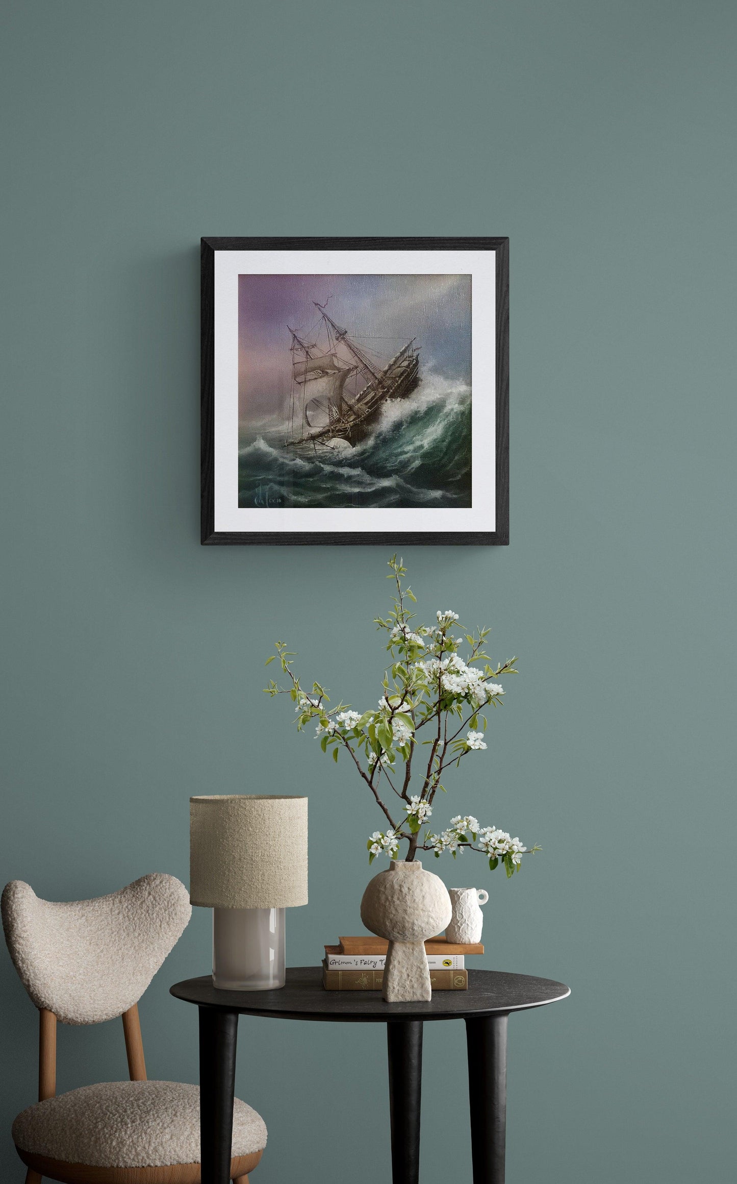 SHIP AT ROUCH SEA Foshe ART