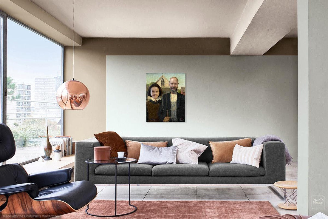 AMERICAN GOTHIC COUPLE Foshe Print ART