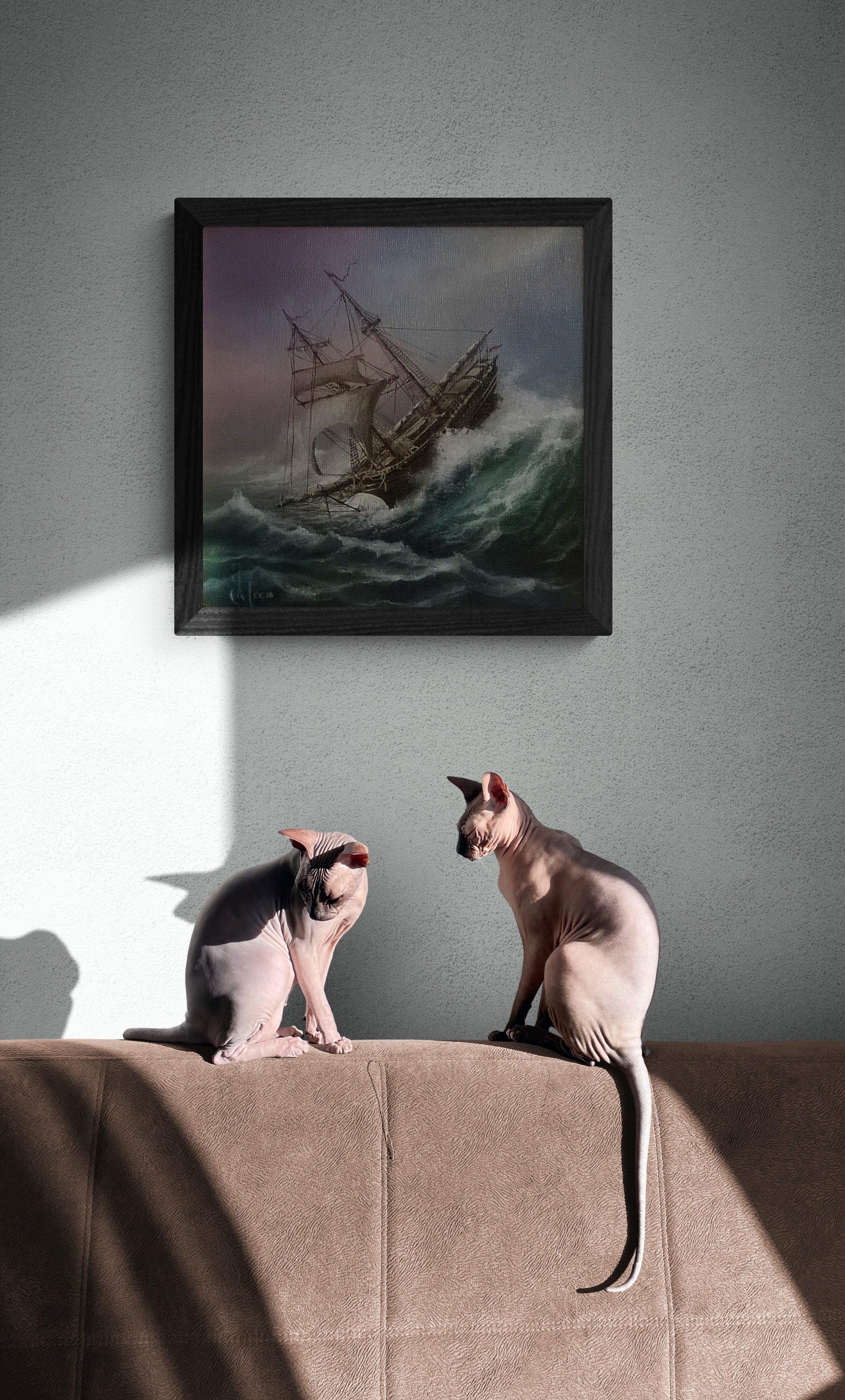 SHIP AT ROUCH SEA Foshe ART