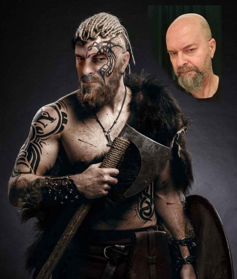 VIKING PORTRAIT Foshe Print ART