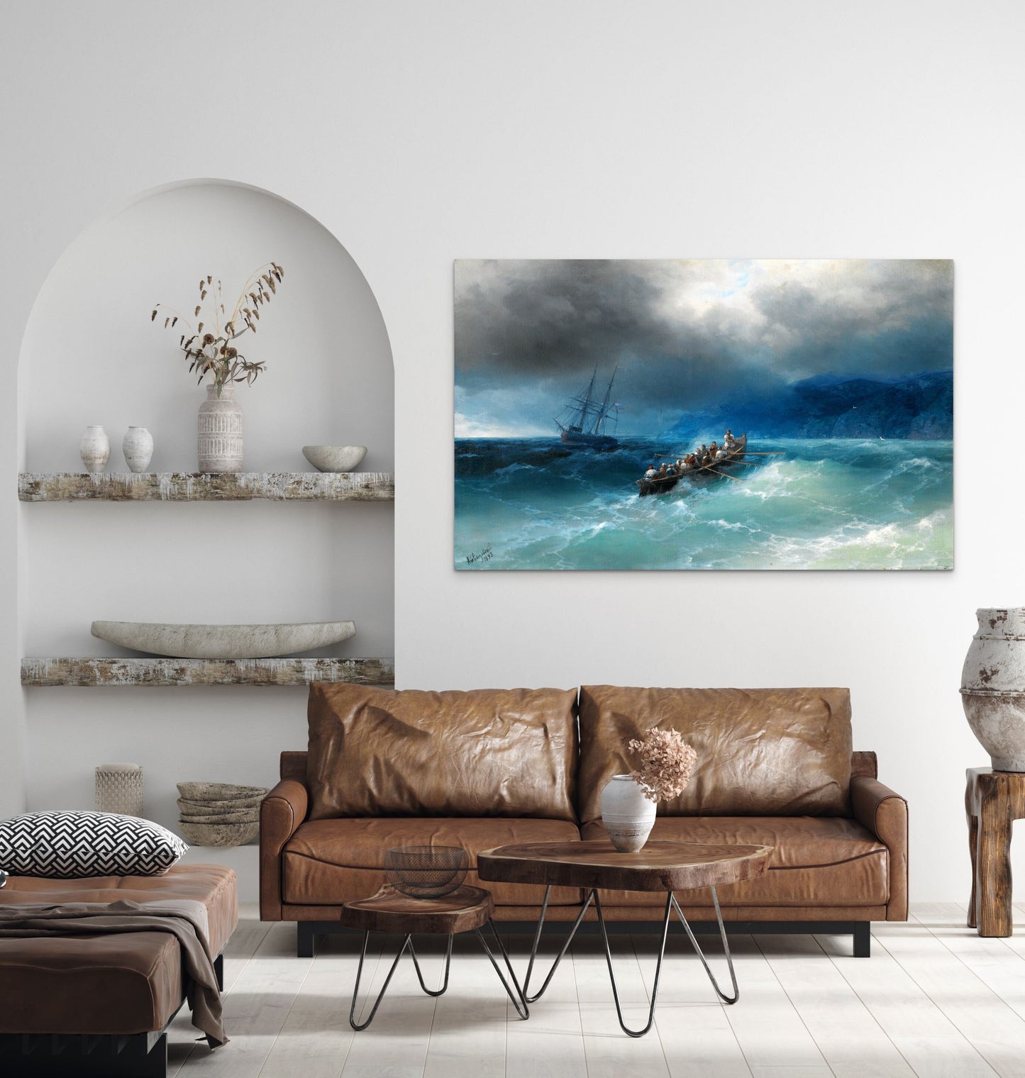 Aivazovsky Art Prints Storm Over The Black Sea, Art Prints, Reproduction Panting By Ivan Aivazovsky Canvas Art Wall Decor FOSHE ART