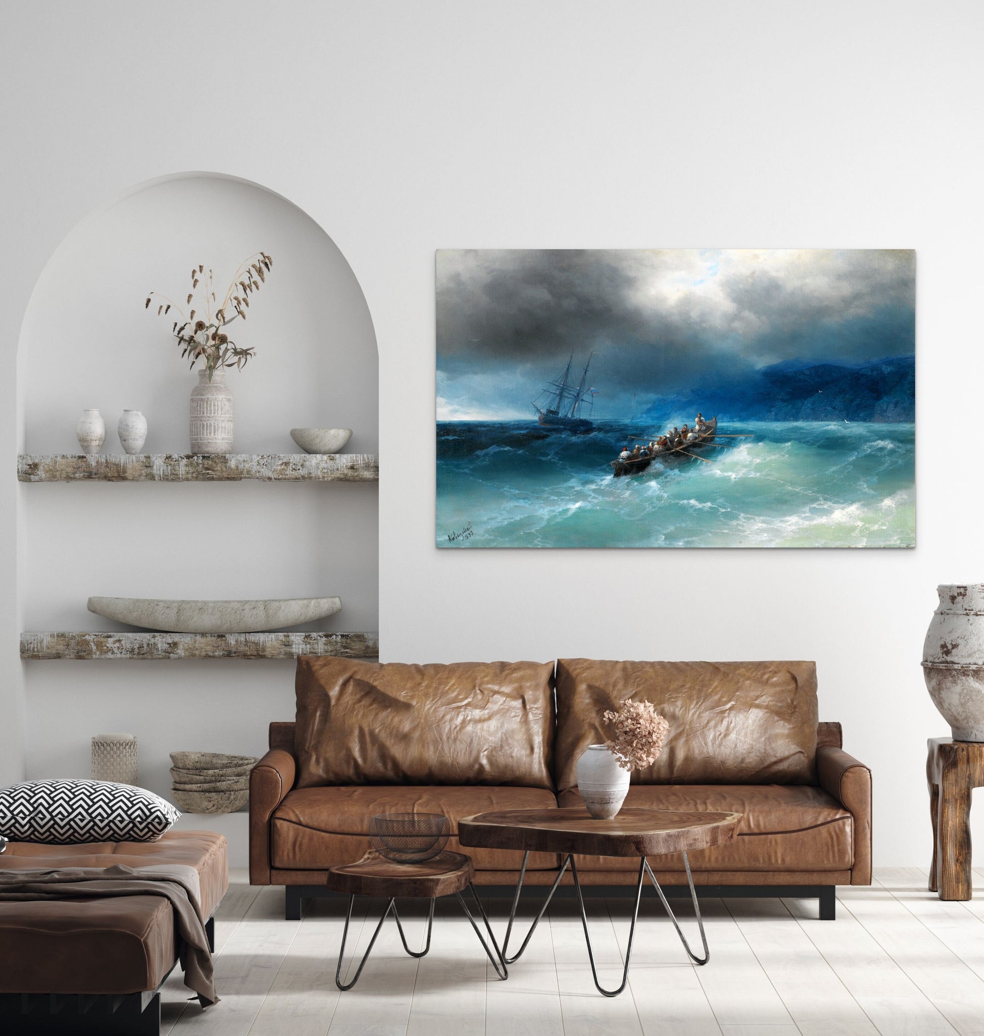 Aivazovsky Art Prints Storm Over The Black Sea, Art Prints, Reproduction Panting By Ivan Aivazovsky Canvas Art Wall Decor FOSHE ART