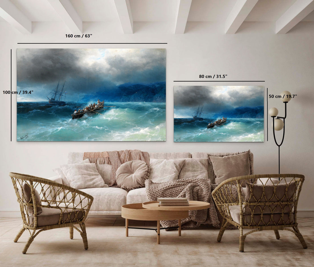 Aivazovsky Art Prints Storm Over The Black Sea, Art Prints, Reproduction Panting By Ivan Aivazovsky Canvas Art Wall Decor FOSHE ART
