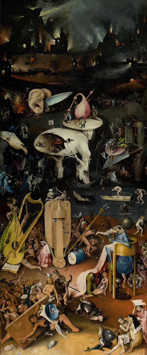 Hieronymus Bosch : Garden of Earthly Delights (Triptych, 1490), Bosch Garden Canvas 3 PANEL, Reproduction Print, Reproduction Canvas FOSHE ART