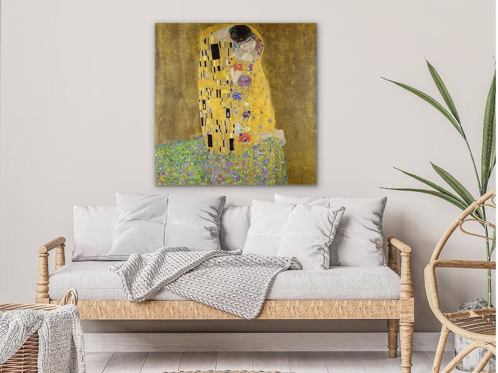 The Kiss Gustav Klimt Print, Gustav Klimt Painting, Fine Art, Klimt Reproduction, Klimt The Kiss, Famous Painting FOSHE ART
