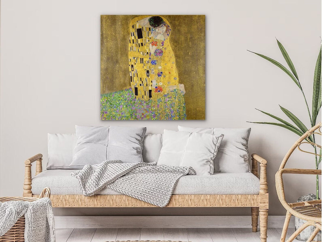 The Kiss Gustav Klimt Print, Gustav Klimt Painting, Fine Art, Klimt Reproduction, Klimt The Kiss, Famous Painting FOSHE ART
