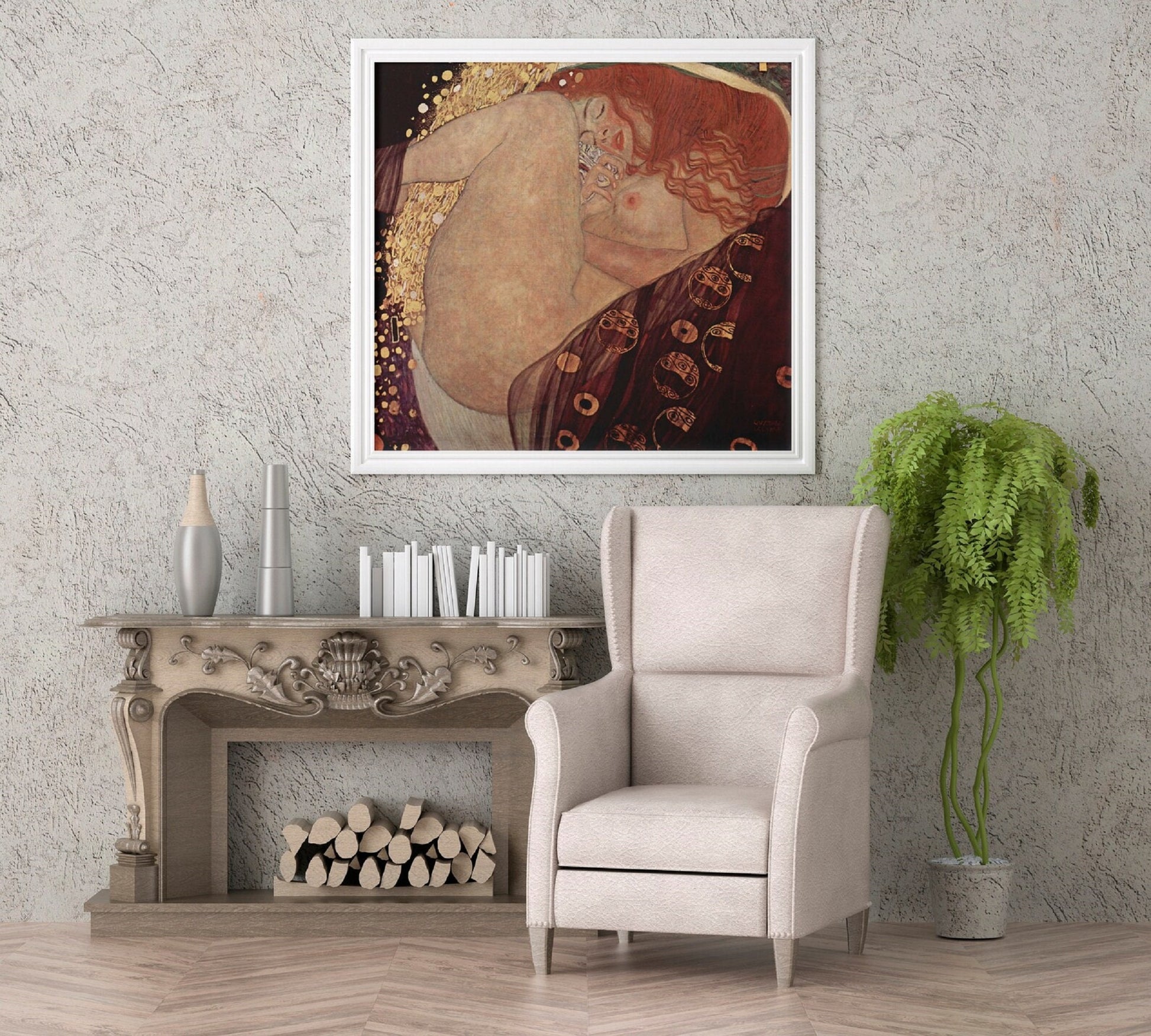 GUSTAV KLIMT Danae (1908), Art nouveau print on canvas, large wall art, famous art Klimt poster, Klimt painting, gift for him, reproduction FOSHE ART
