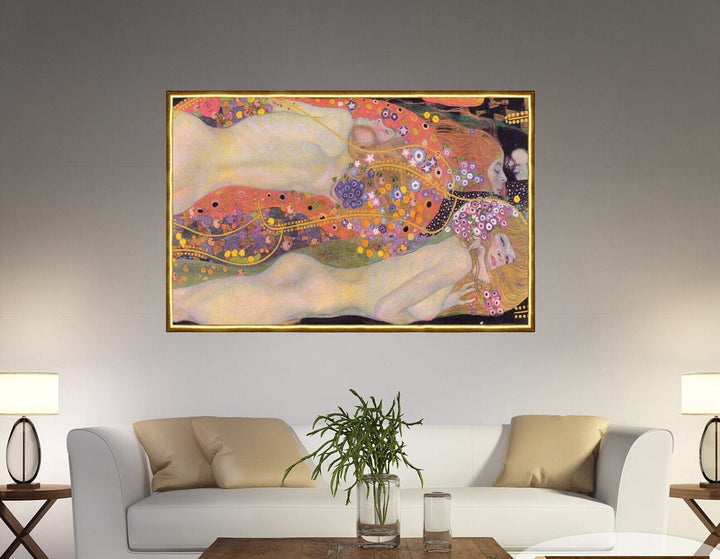 Gustav Klimt Famous Artwork: Water Snakes Large Size Canvas Paper Wall Art Poster FOSHE ART