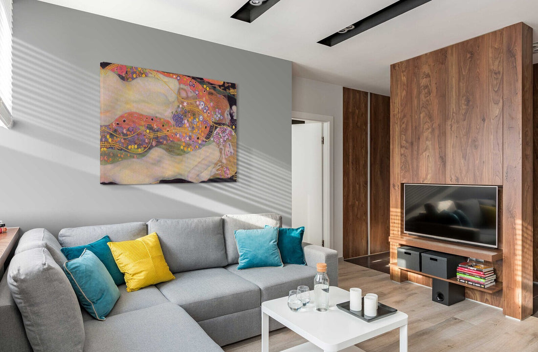 Gustav Klimt Famous Artwork: Water Snakes Large Size Canvas Paper Wall Art Poster FOSHE ART