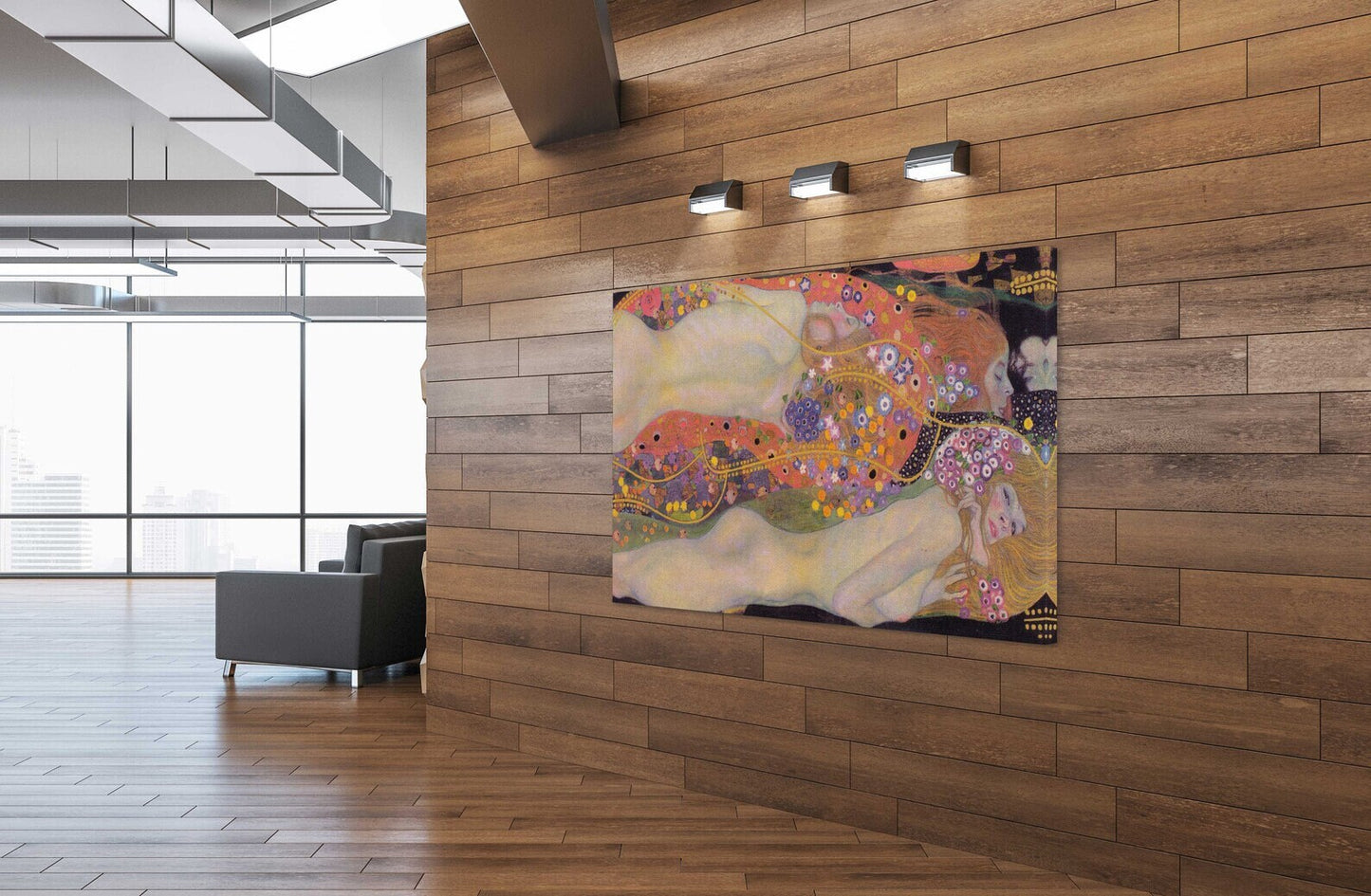 Gustav Klimt Famous Artwork: Water Snakes Large Size Canvas Paper Wall Art Poster FOSHE ART