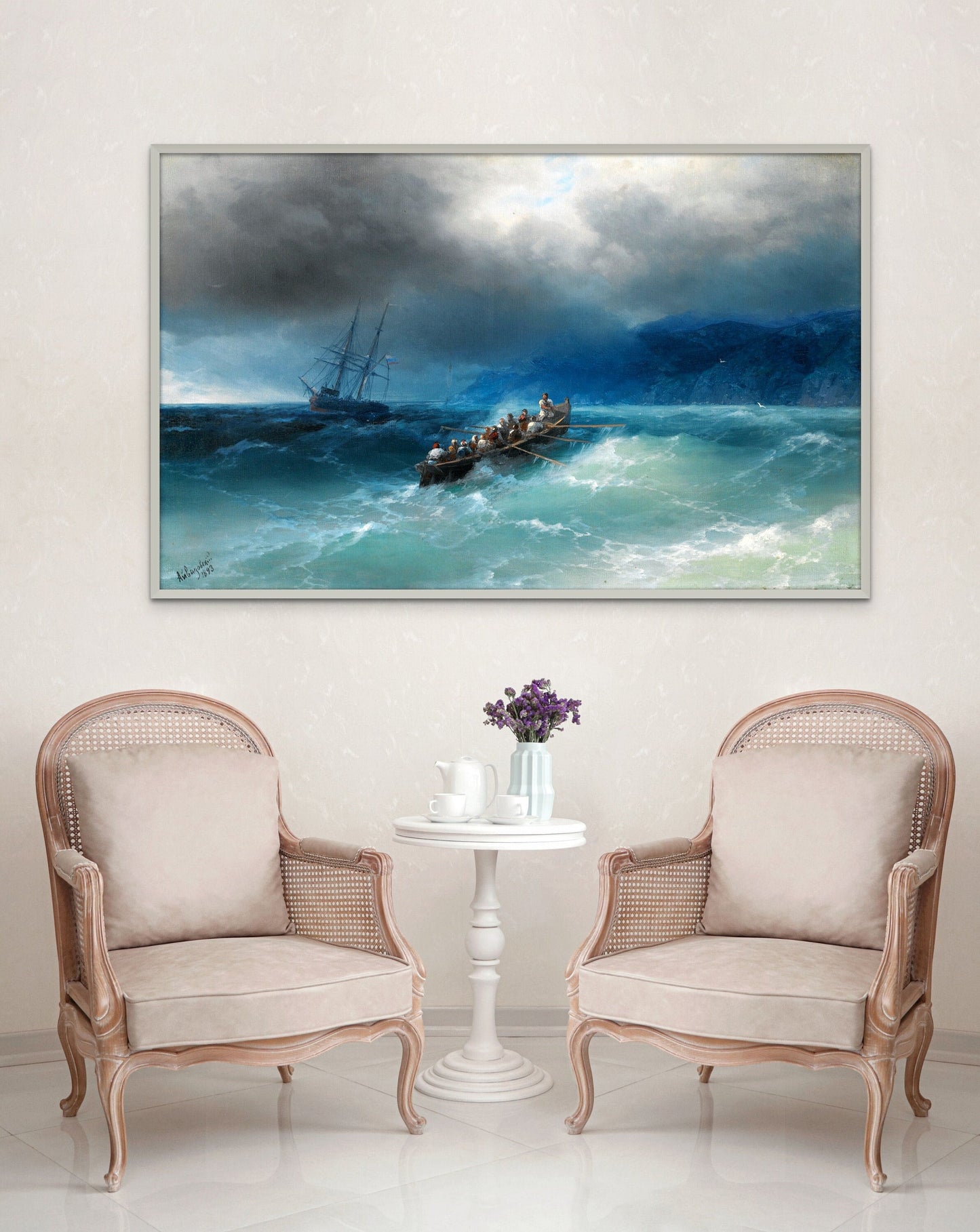 Aivazovsky Art Prints Storm Over The Black Sea, Art Prints, Reproduction Panting By Ivan Aivazovsky Canvas Art Wall Decor FOSHE ART