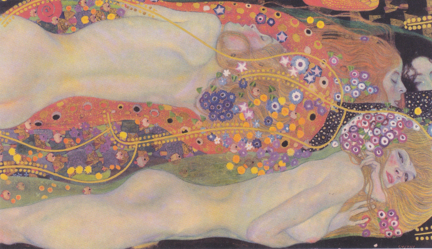 Gustav Klimt Famous Artwork: Water Snakes Large Size Canvas Paper Wall Art Poster FOSHE ART
