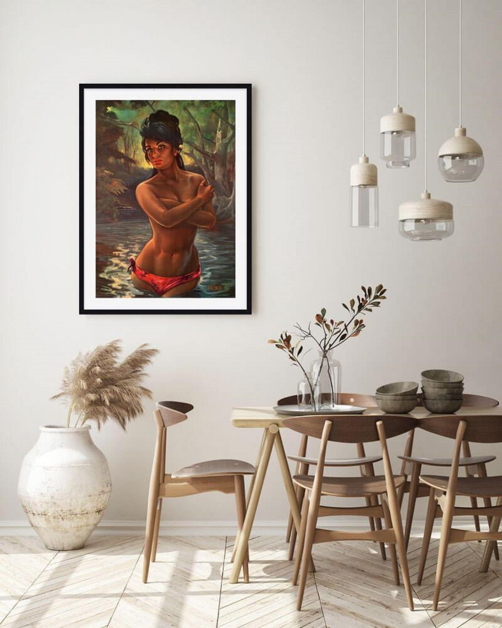 JH LYNCH Nymph, Fine Art Prints, Vintage Home Decor, Art Nouveau, Giclee Canvas/ Gallery Grade Paper prints or Art Poster FOSHE ART