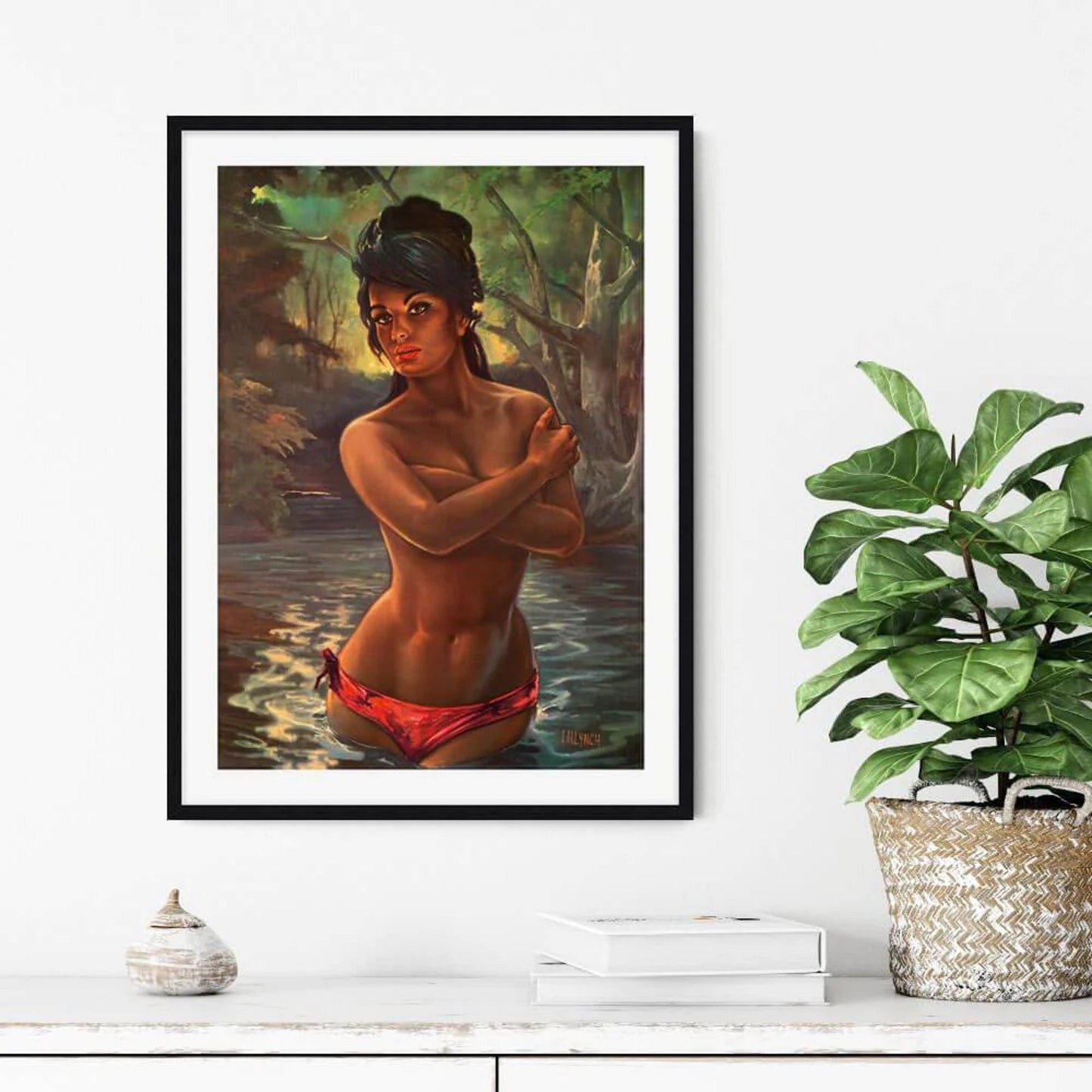 JH LYNCH Nymph, Fine Art Prints, Vintage Home Decor, Art Nouveau, Giclee Canvas/ Gallery Grade Paper prints or Art Poster FOSHE ART