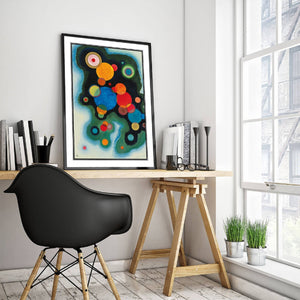 KANDINSKY Deepened Impulse Fine Art Prints, Art Deco Style, Giclee Paper / Canvas Prints, Poster or 3D Hand Finished Premium Print FOSHE ART