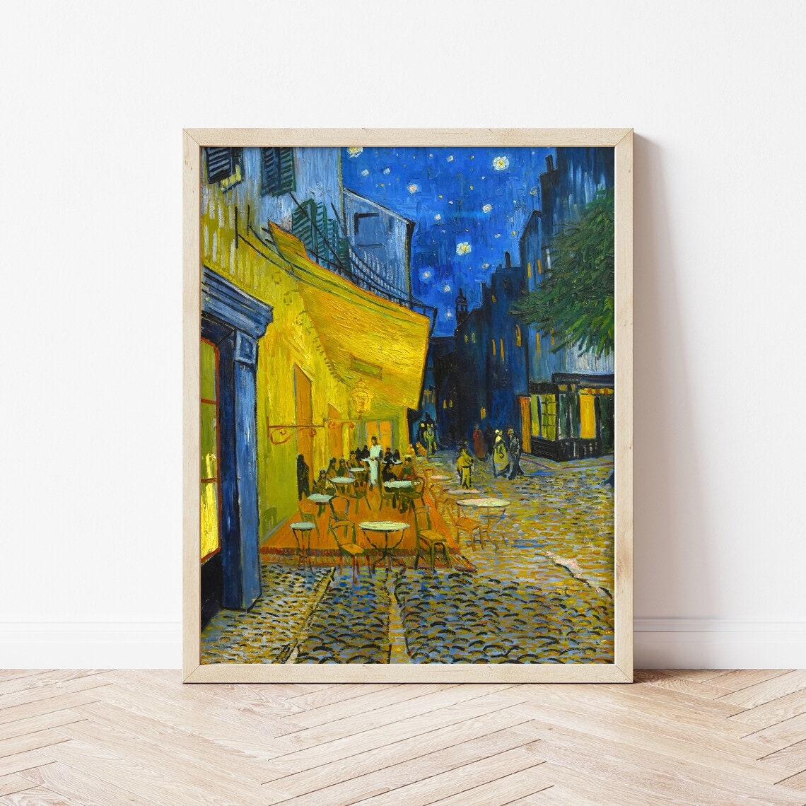 VAN GOGH, Café Terrace at Night  Art Prints, Vintage Art, Van Gogh Print, The Starry Night Canvas, Vintage Art, Starry Night Decor, Wall Art FOSHE ART