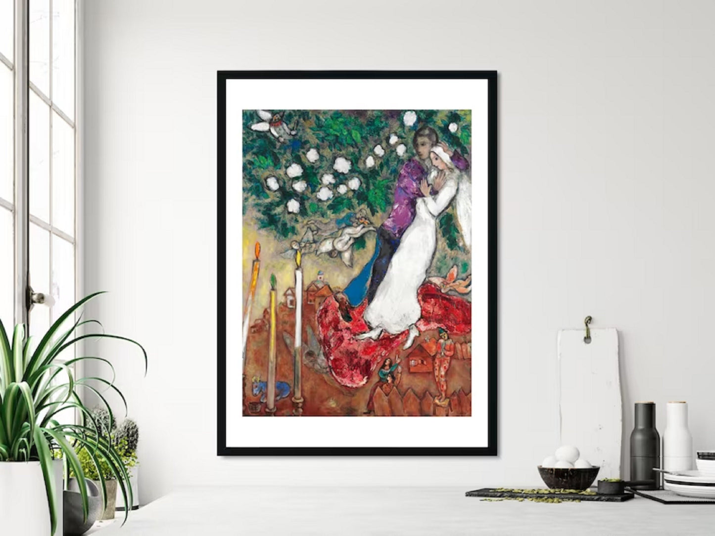 MARC CHAGALL, The tree candles Fine Art Prints, Giclee Paper / Canvas Prints, Poster or 3D Hand Finished Premium Print FOSHE ART