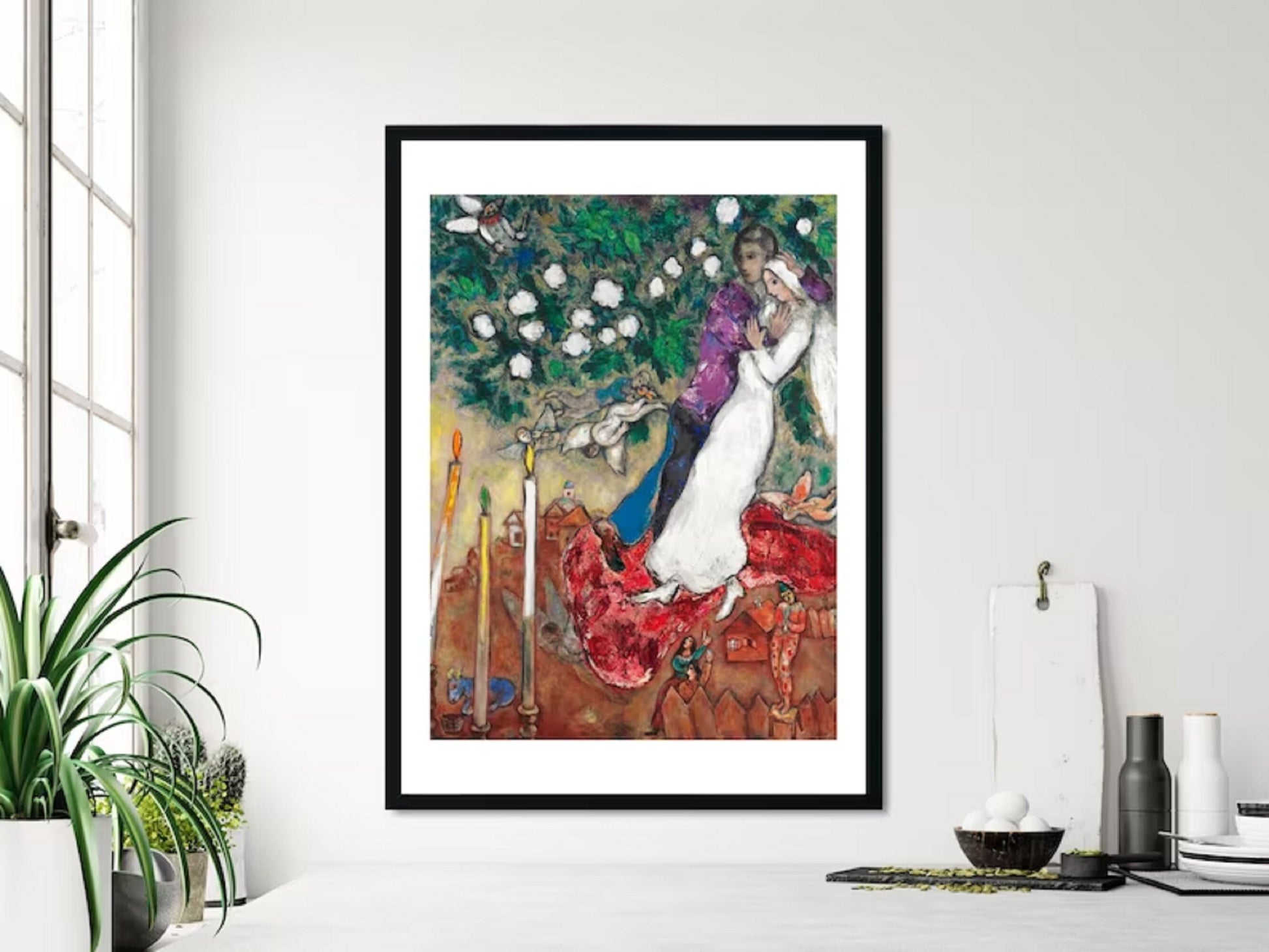 MARC CHAGALL, The tree candles Fine Art Prints, Giclee Paper / Canvas Prints, Poster or 3D Hand Finished Premium Print FOSHE ART