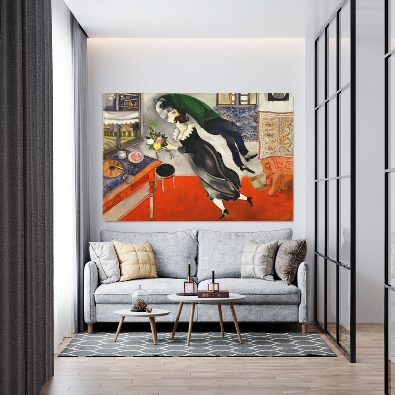 Birthday by Marc Chagall Home Decor Wall Decor Giclee Art Print, Large Print / Canvas Prints, Poster or 3D Hand Finished Premium Print FOSHE ART
