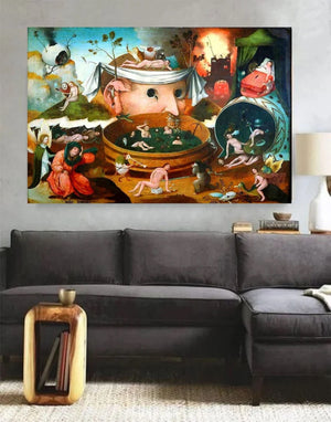 Hieronymus Bosch Tondals Vision, Home Wall Decor Giclee Art Print, Large Print / Canvas Prints, Poster or 3D Hand Finished Premium Print FOSHE ART