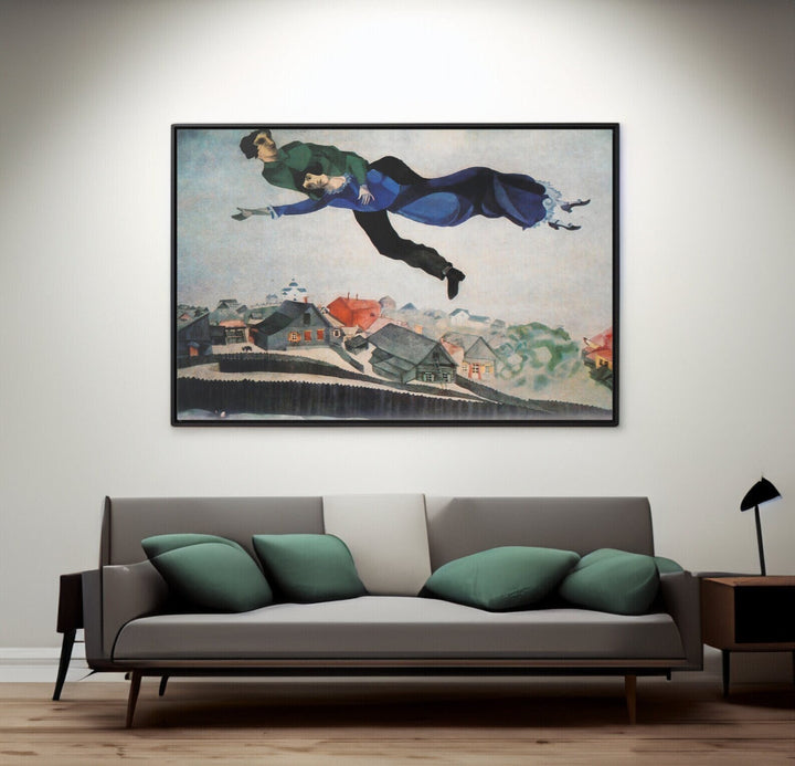 Over the Town by Marc Chagall, Home Decor Wall Decor Giclee Art Print, Large Print / Canvas Prints, Poster or 3D Hand Finished Premium Print FOSHE ART