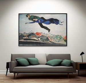 Over the Town by Marc Chagall, Home Decor Wall Decor Giclee Art Print, Large Print / Canvas Prints, Poster or 3D Hand Finished Premium Print FOSHE ART