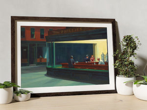 EDWARD HOPPER Nighthawks Canvas/Poster Art Reproduction, Abstract Wall Art Print, Modern Art Painting, Realism, Modernism, American Art FOSHE ART