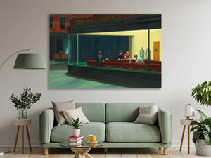EDWARD HOPPER Nighthawks Canvas/Poster Art Reproduction, Abstract Wall Art Print, Modern Art Painting, Realism, Modernism, American Art FOSHE ART