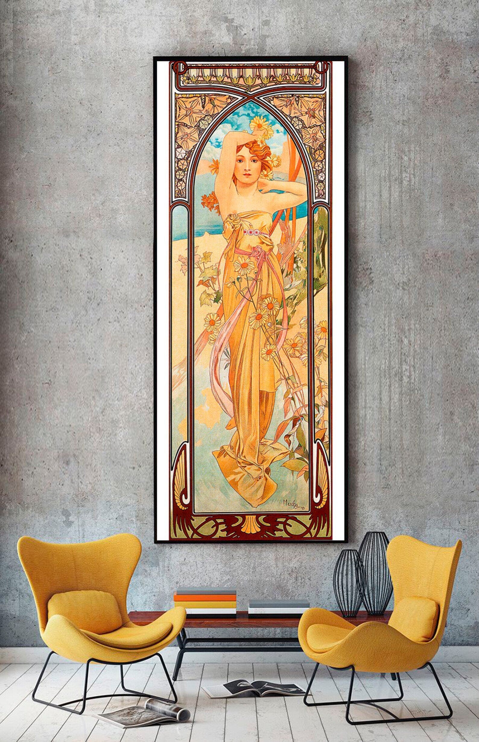 ALPHONSE MUCHA -Brightness of Day, Fine Art Prints, Art Nouveau Decor, Giclee Paper /Canvas Prints, Poster or 3D Hand Finished Premium Print FOSHE ART