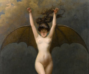 Albert Joseph Penot Prints, The Bat-Woman,  Gothic Art Home Decor, Giclee Paper / Canvas Prints, Poster or 3D Hand Finished Premium Print FOSHE ART