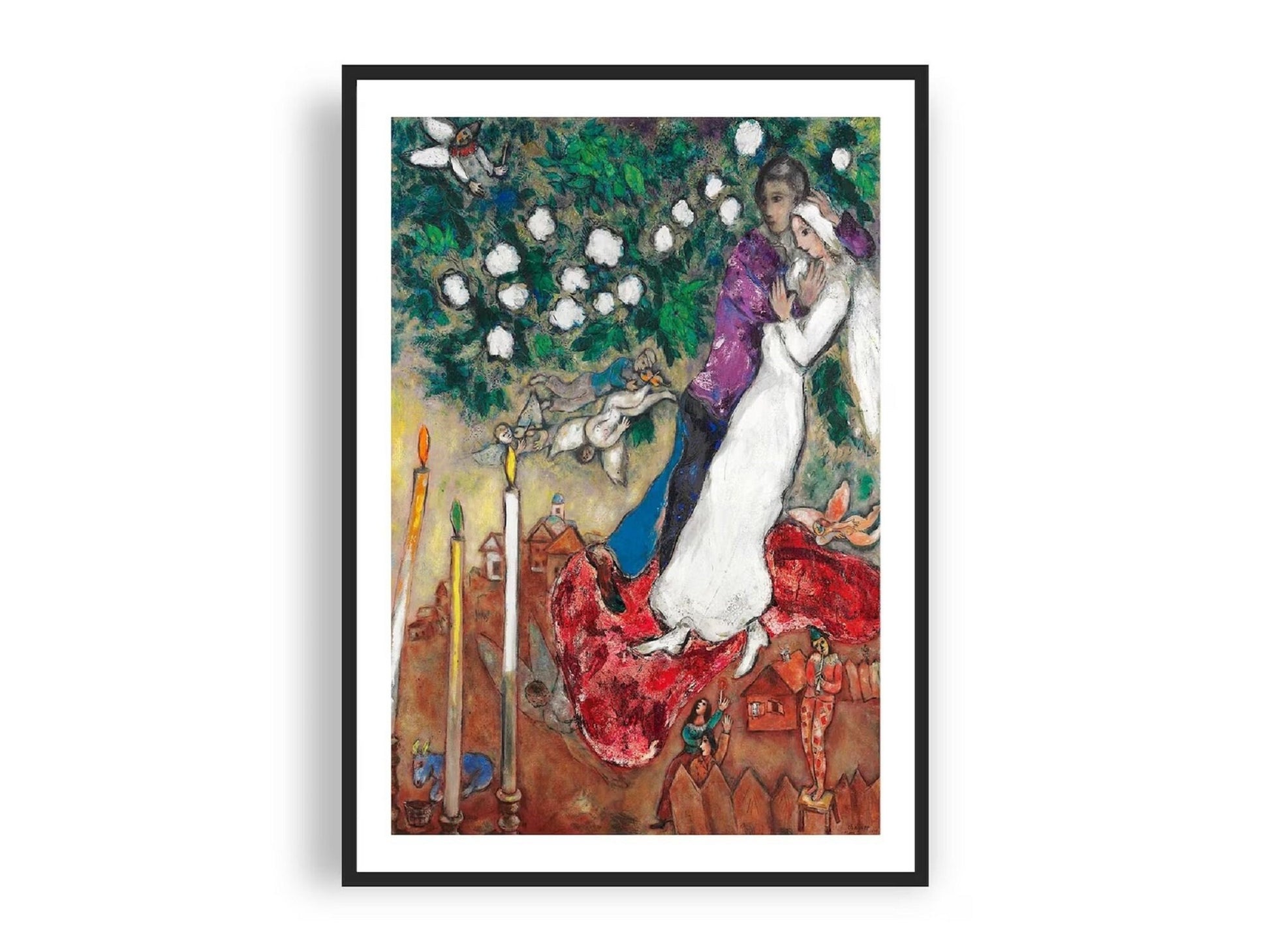 MARC CHAGALL, The tree candles Fine Art Prints, Giclee Paper / Canvas Prints, Poster or 3D Hand Finished Premium Print FOSHE ART